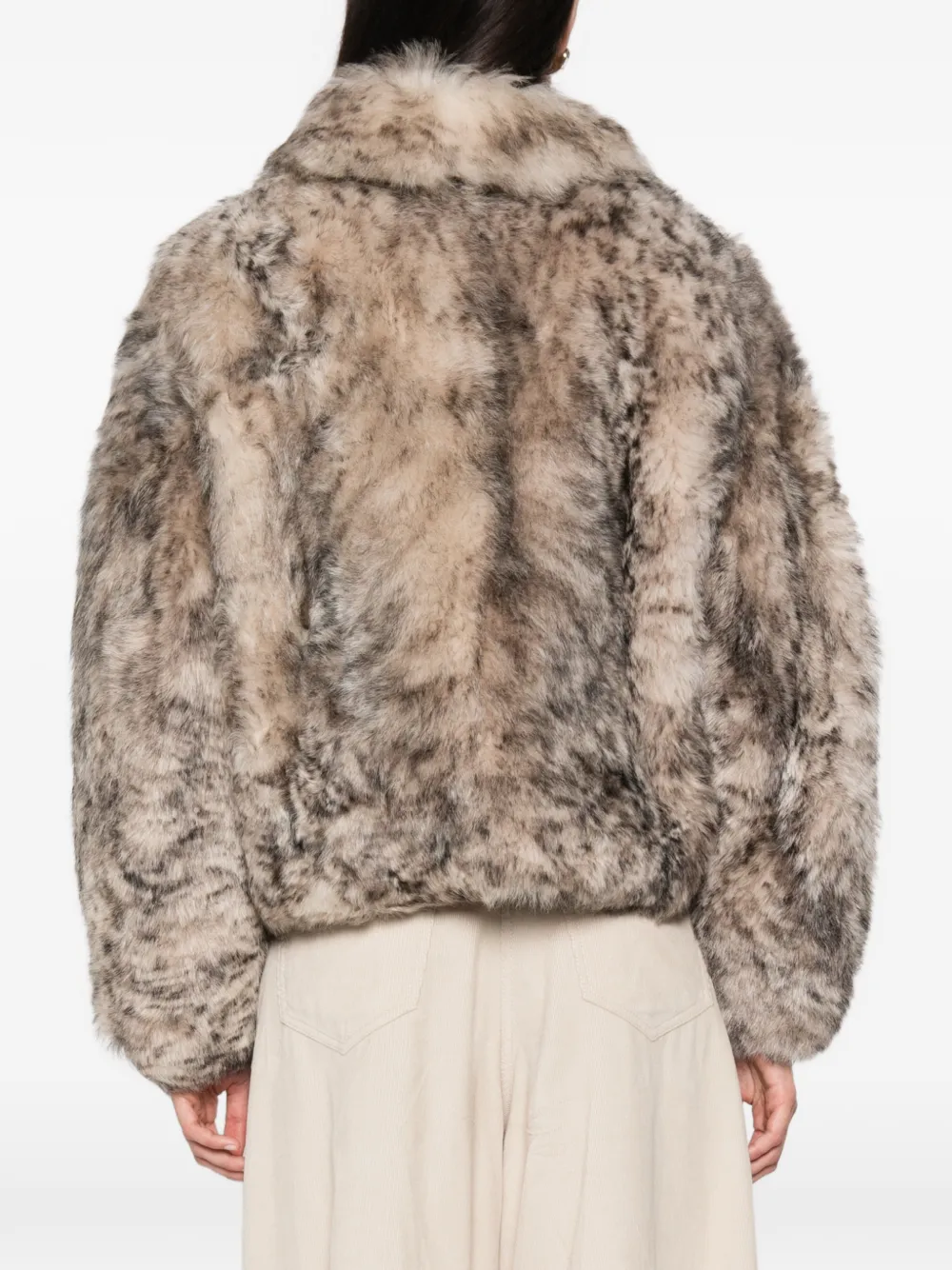 Brunello Cucinelli fur-texture zip-up jacket Beige