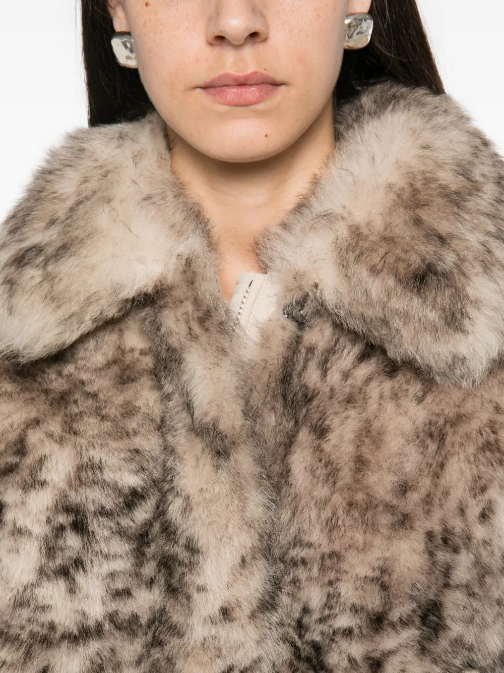 Brunello Cucinelli fur-texture zip-up jacket Beige
