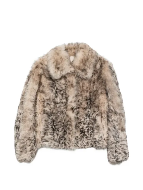 Brunello Cucinelli fur-texture zip-up jacket