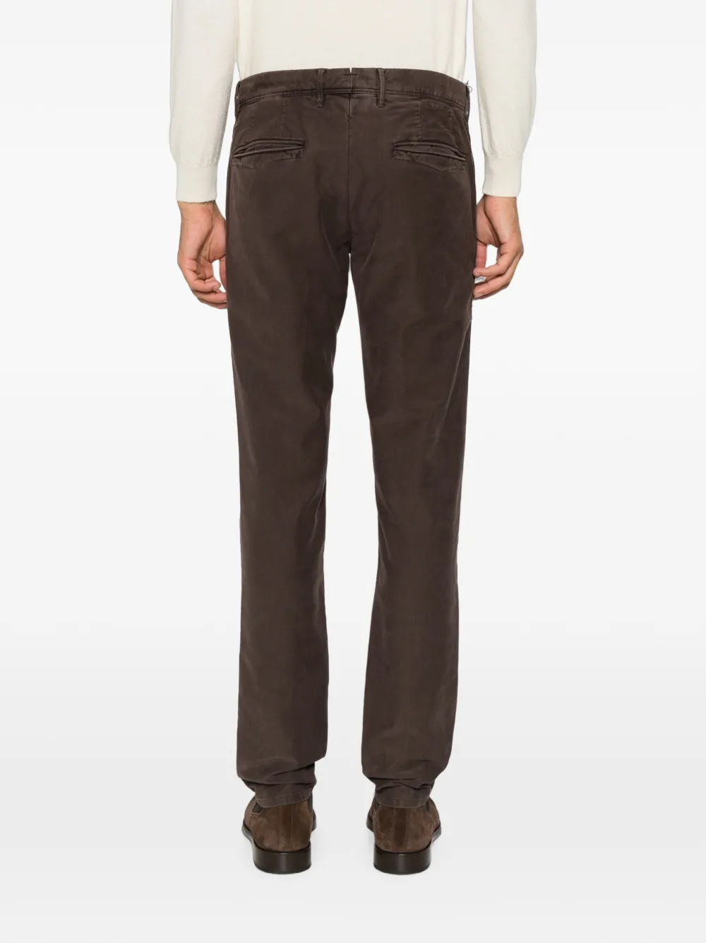 Incotex Chino met knoopsluiting Bruin