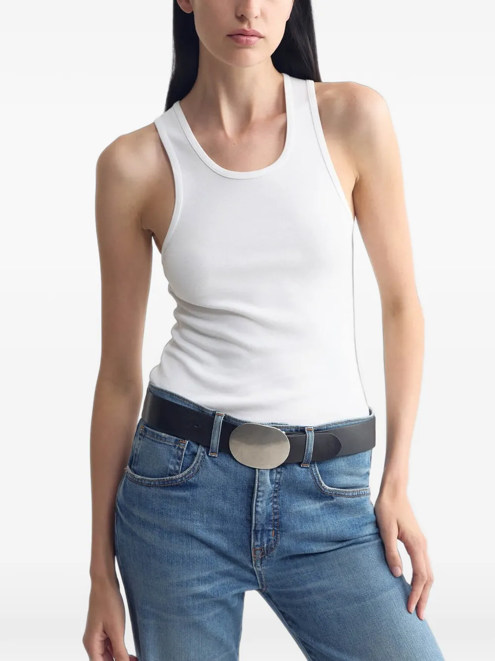 Nili Lotan Wayne leather belt Zwart