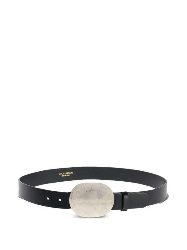 Nili Lotan Wayne Leather Belt in Black
