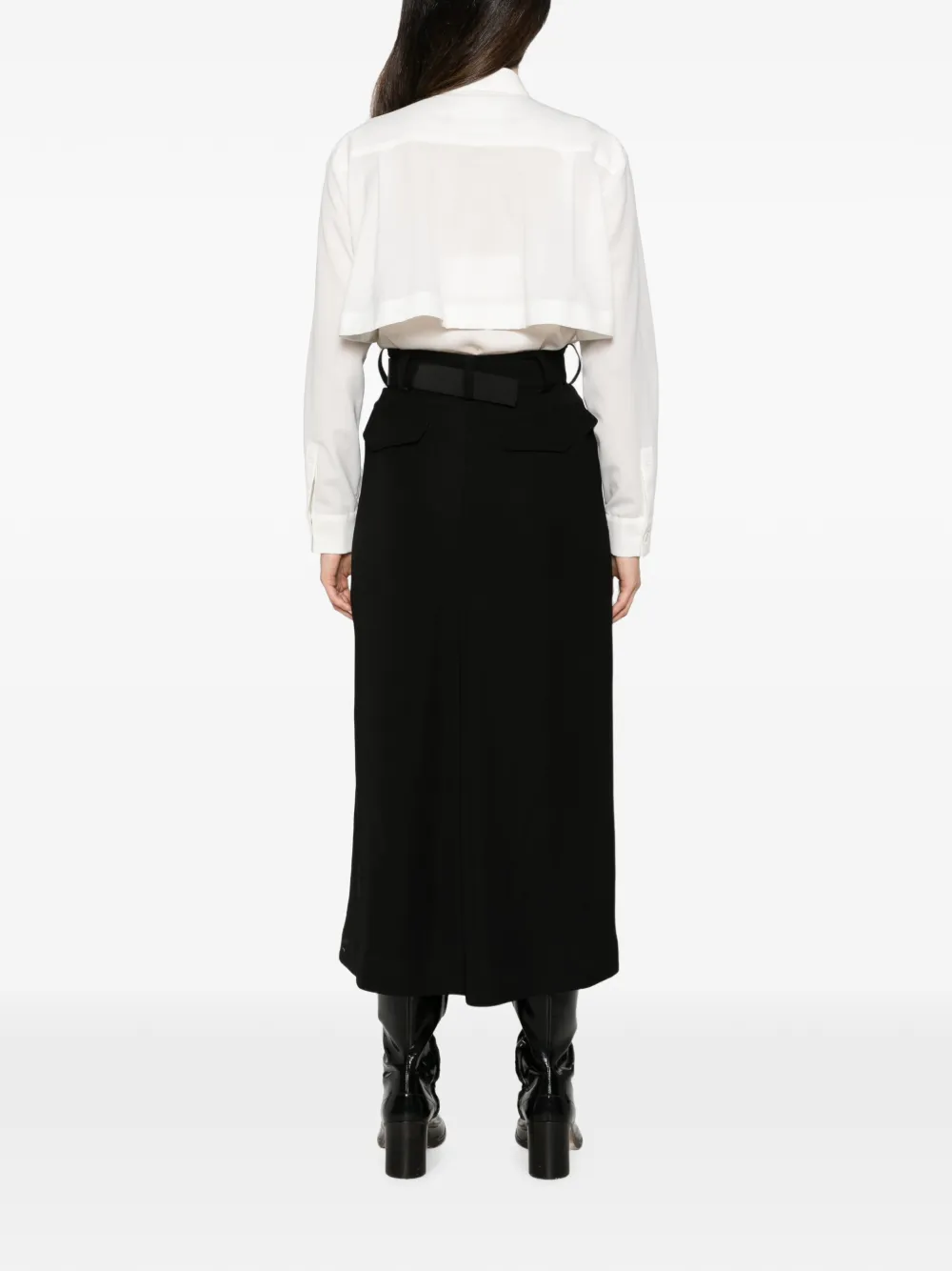 sacai Gelaagde midi-jurk Wit