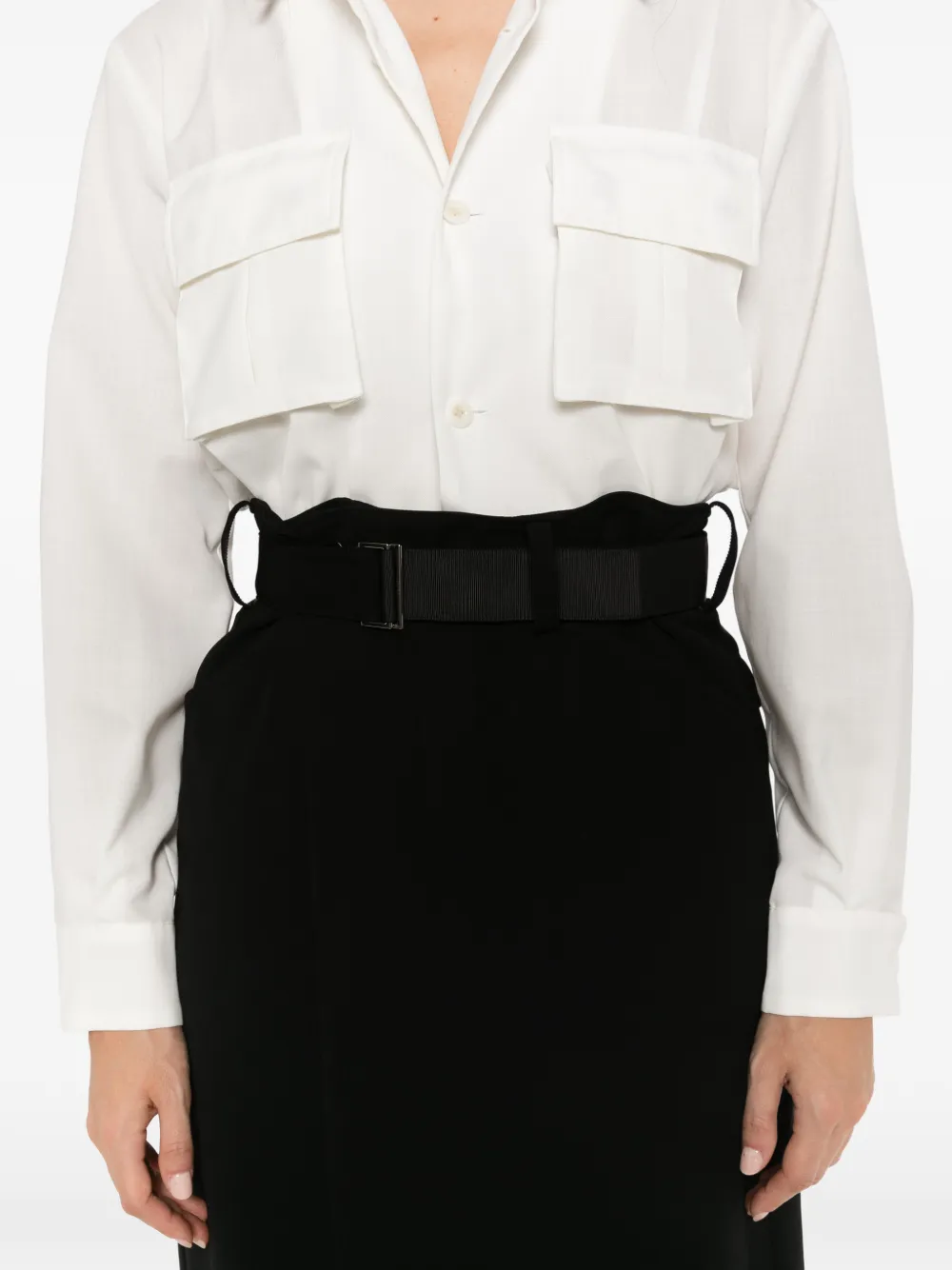 sacai Gelaagde midi-jurk Wit