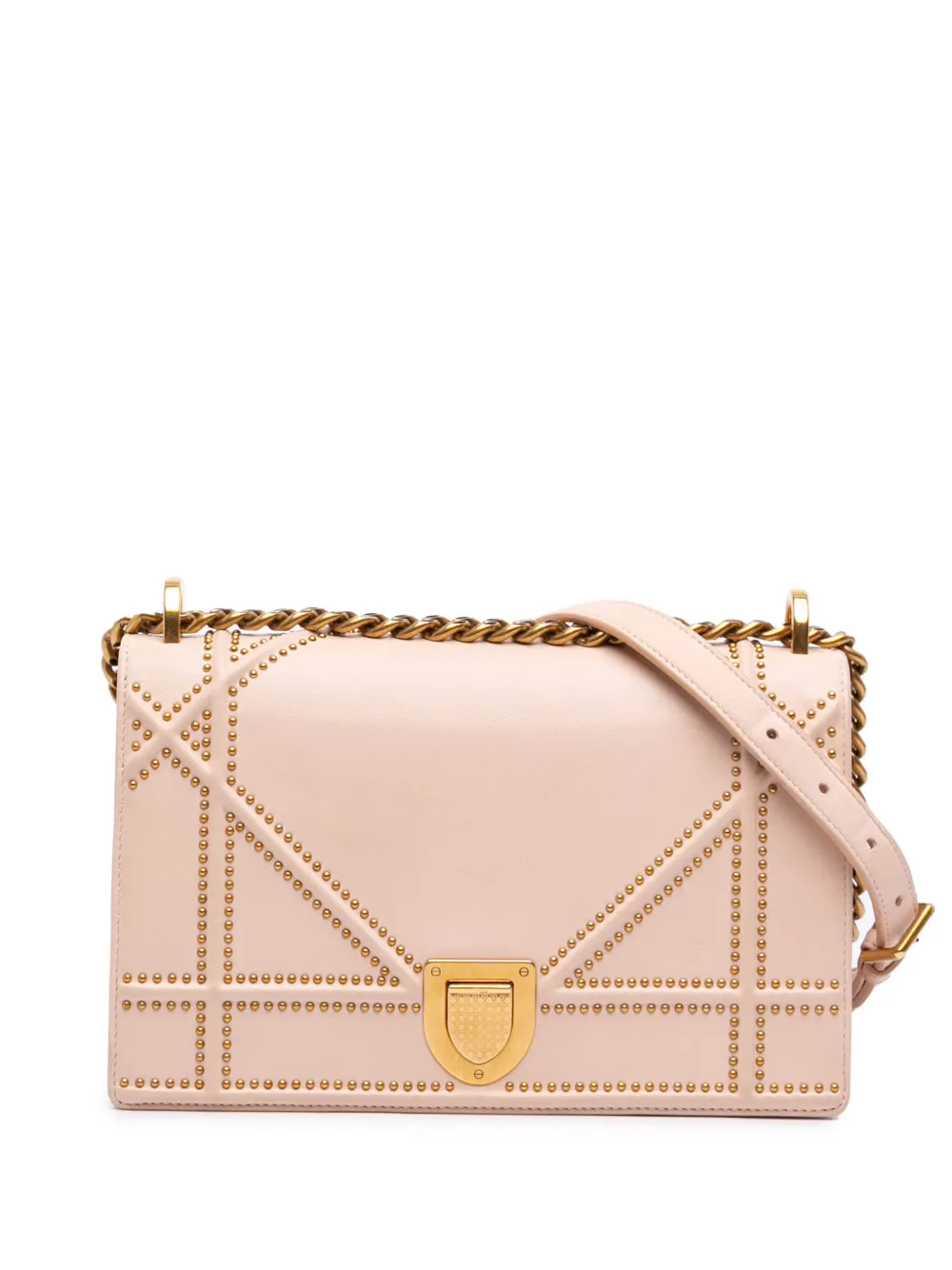 Christian Dior Pre-Owned 2017 Medium Studded Lambskin Diorama Flap crossbody bag - Rosa
