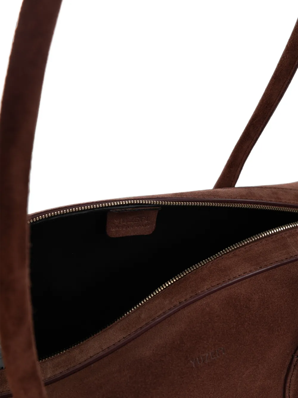 Yuzefi Brioche suède schoudertas Bruin
