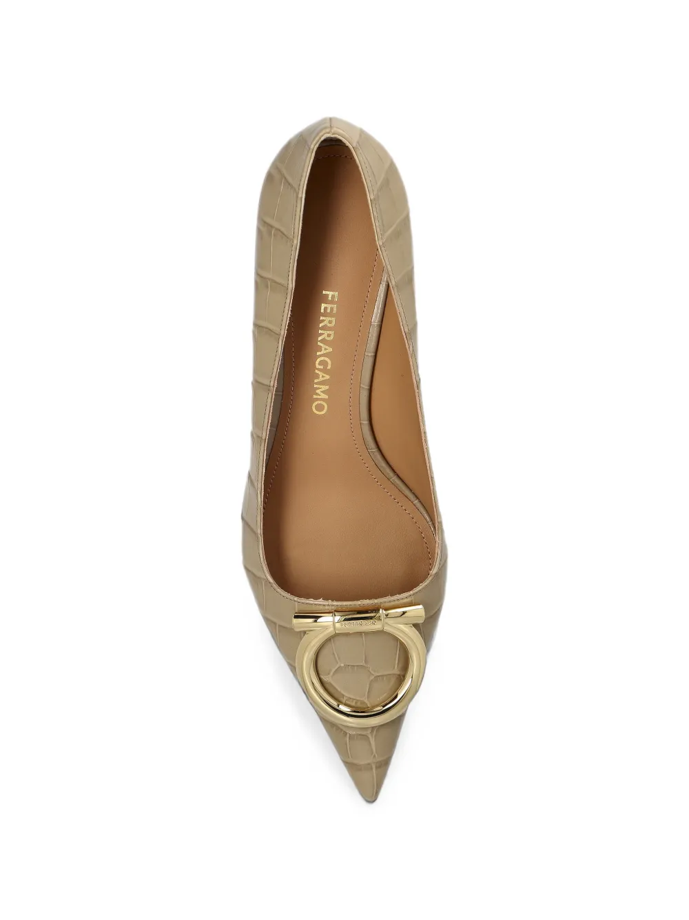 Ferragamo Gancini croc-effect pumps Bruin