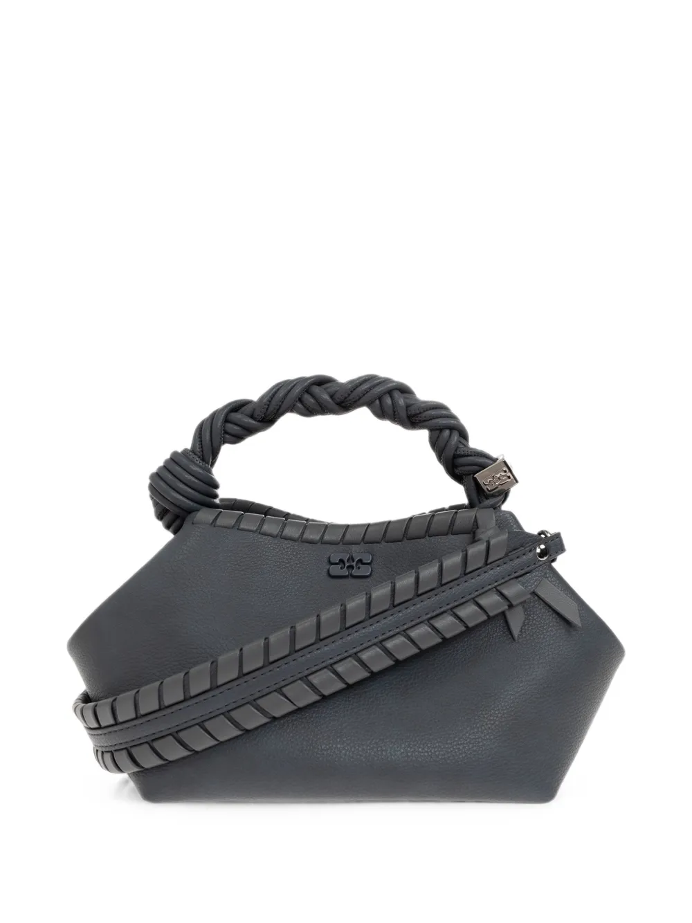 GANNI braided top-handle tote bag Grijs