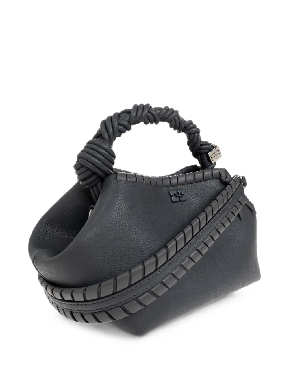 GANNI braided top-handle tote bag Grijs