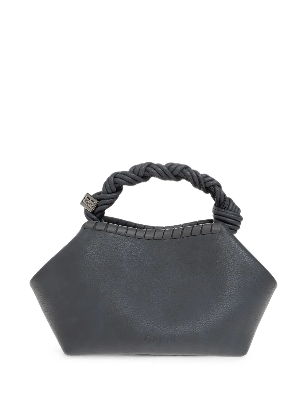 GANNI braided top-handle tote bag Grijs