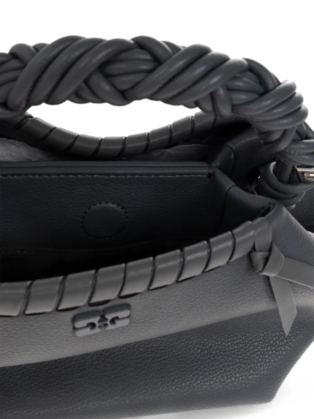 GANNI braided top-handle tote bag Grijs