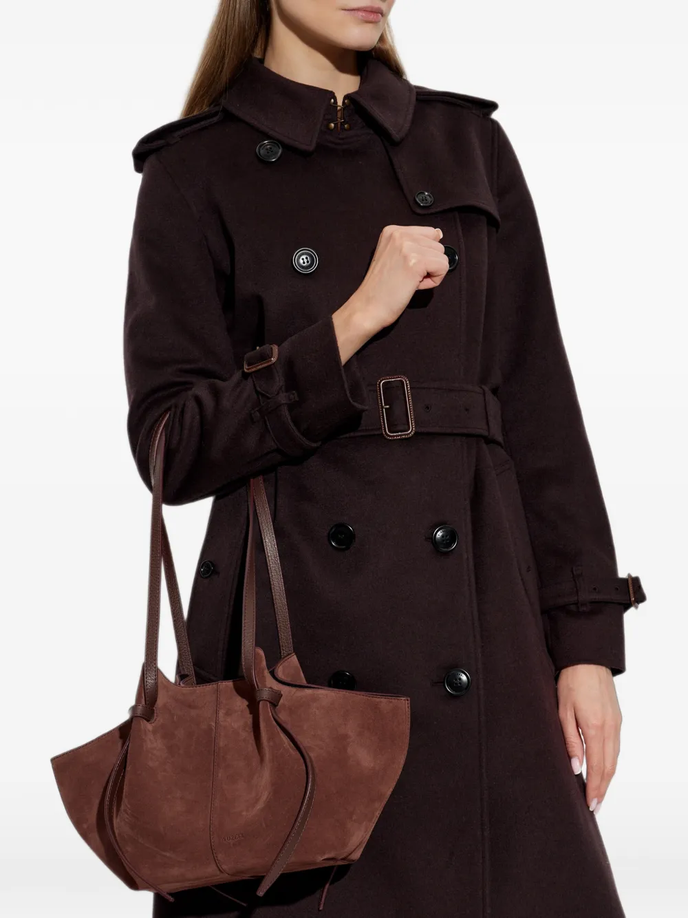 Yuzefi Medium Mochi suède shopper Bruin