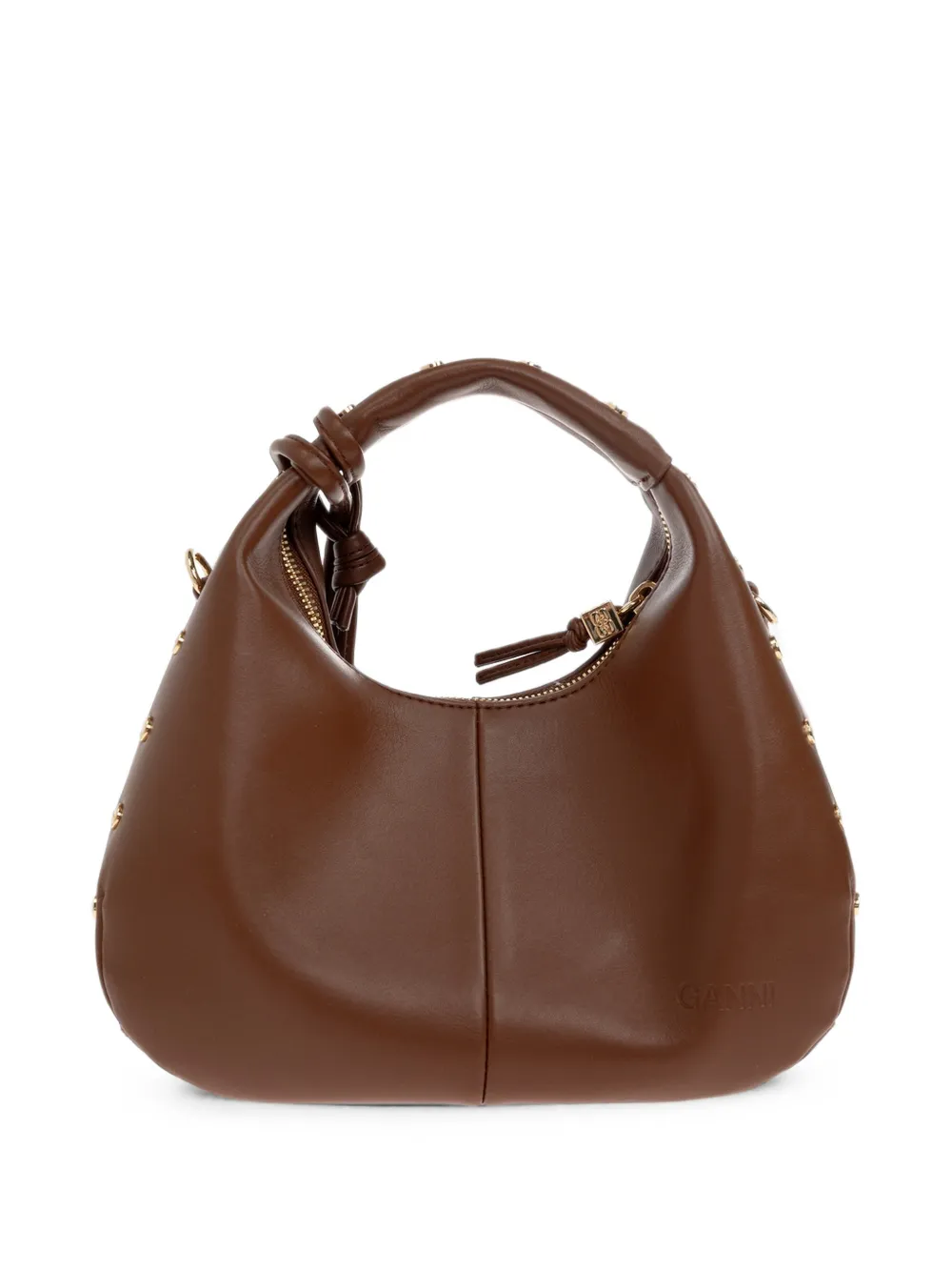 GANNI Shopper verfraaid met studs Bruin