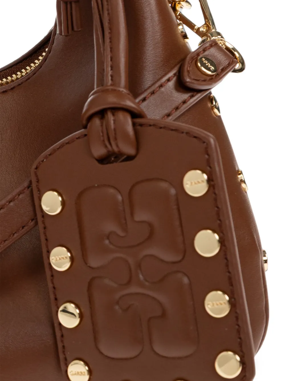 GANNI Shopper verfraaid met studs Bruin