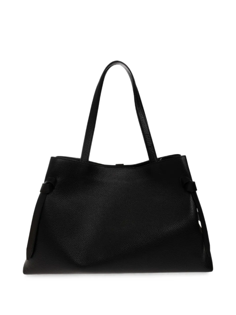 Yuzefi Grote Gyoza leren shopper Zwart