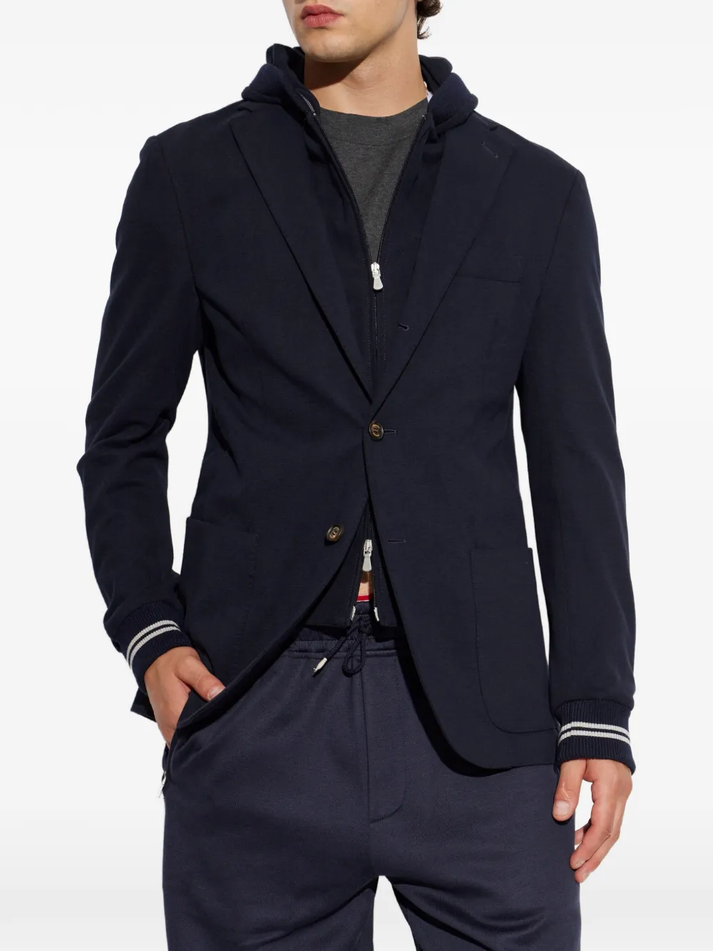 Eleventy Gelaagd jack met capuchon Blauw