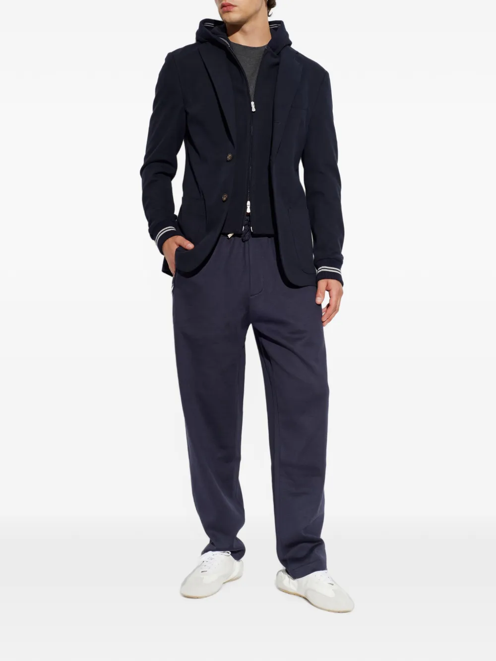 Eleventy Gelaagd jack met capuchon Blauw