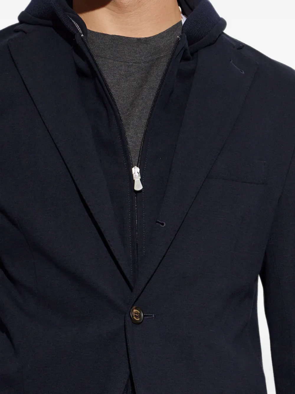 Eleventy Gelaagd jack met capuchon Blauw