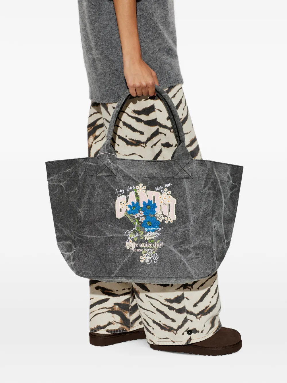 GANNI Medium Trapeze shopper Grijs
