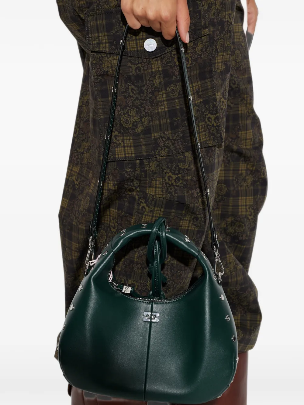 GANNI Shopper verfraaid met studs Groen