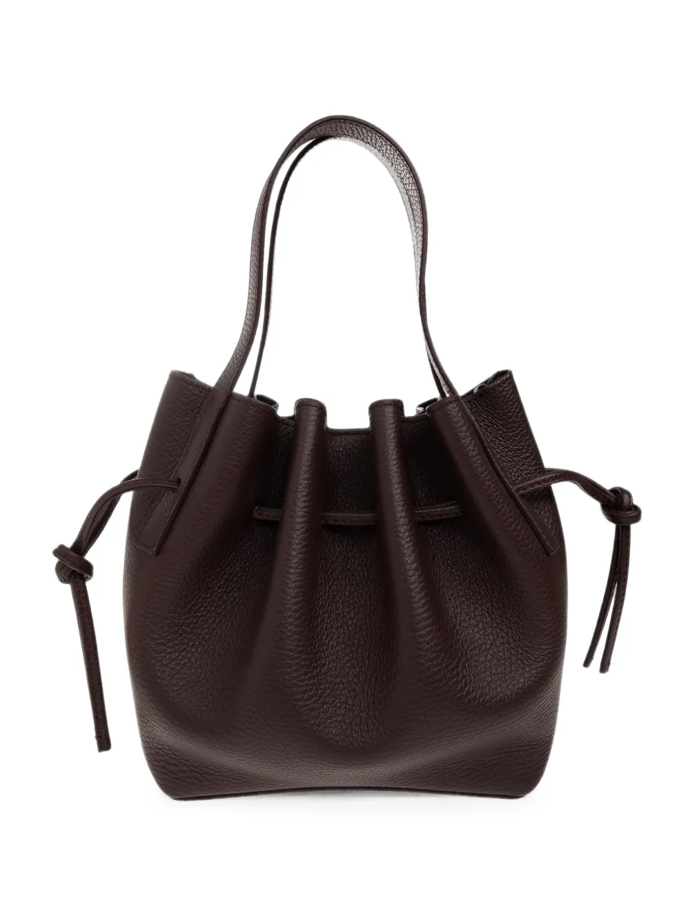 Yuzefi Scallop Mini Leather Bucket Bag In Red