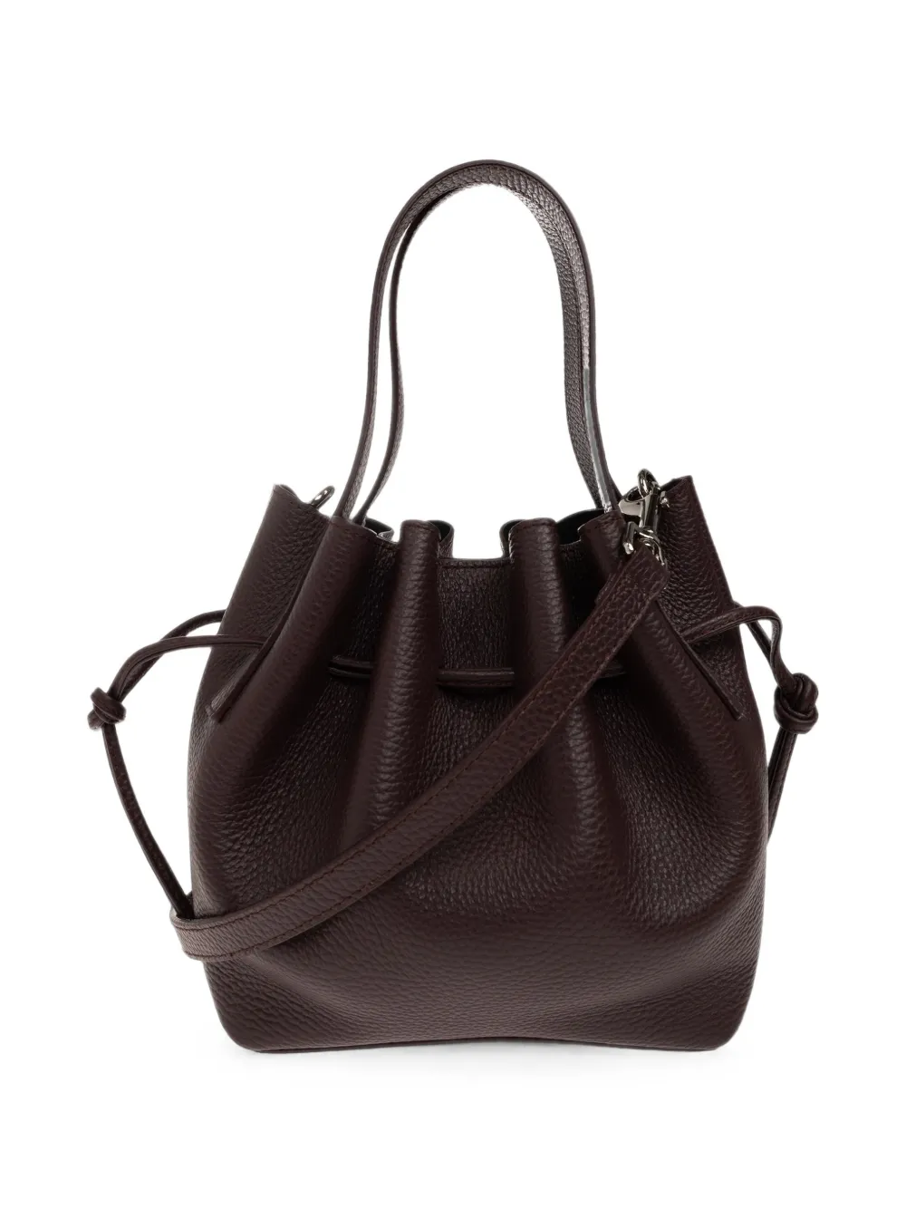 Yuzefi Scallop leren mini-bucket-tas Paars