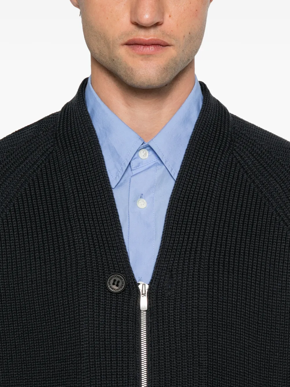 Comme des Garçons Homme Ribgebreid vest Blauw