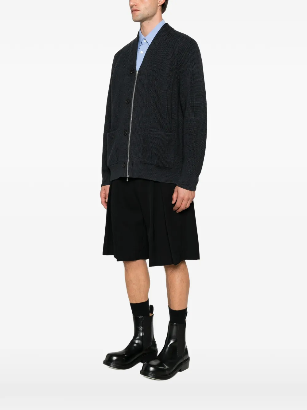 Comme des Garçons Homme Ribgebreid vest Blauw