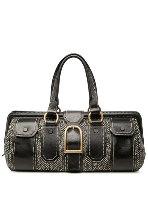 Celine Pre-Owned 2000 Tweed and Leather Ella Frame handbag
