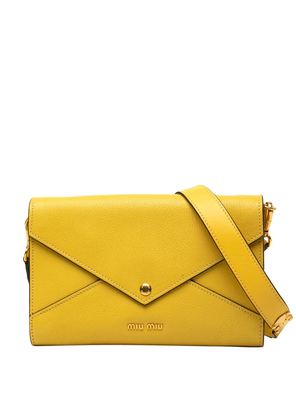 Miu Miu Pre-Owned 2010-2026 Goatskin Madras Envelope crossbody bag - Giallo