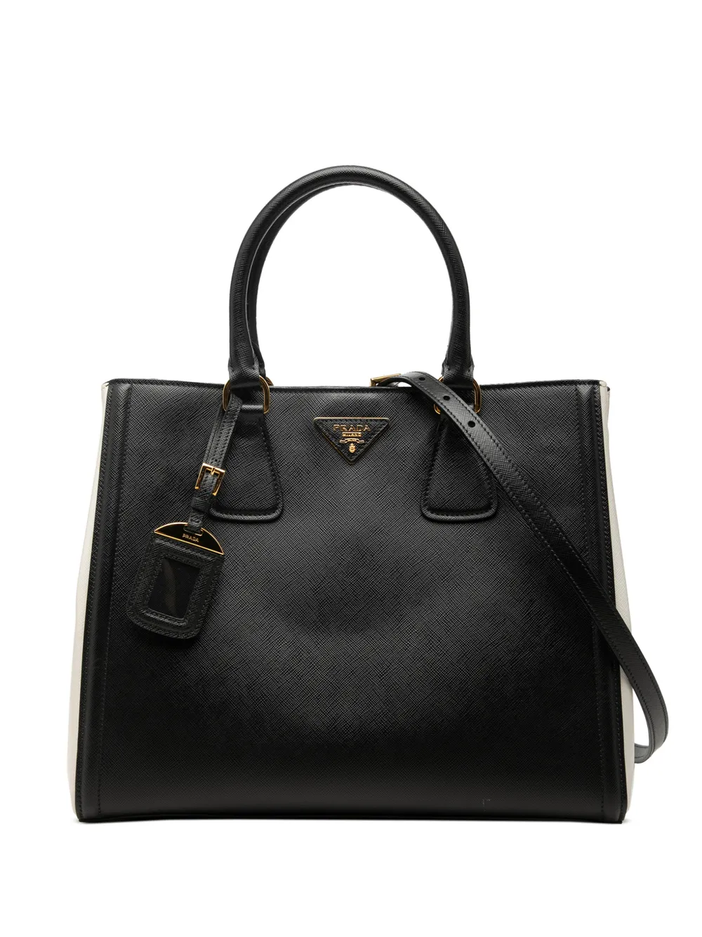 Prada Pre-Owned 2013-2026 Medium Bicolor Saffiano Lux Galleria satchel - Nero