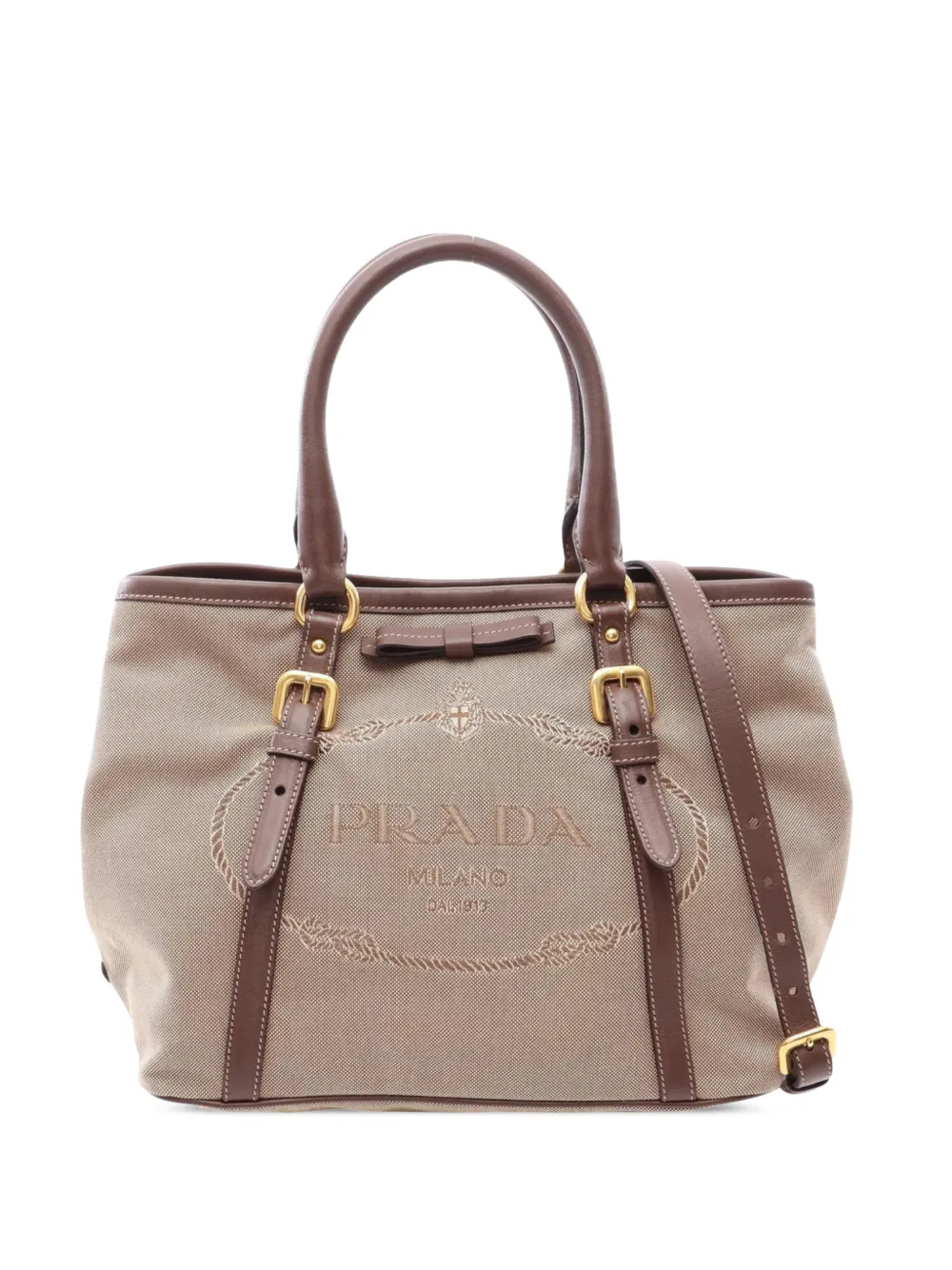 Prada Pre-Owned 2013-2026 Canvas Canapa Logo satchel - Toni neutri