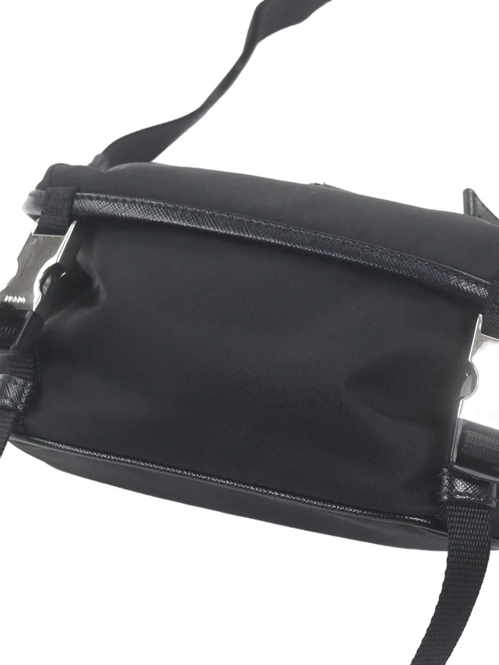 Prada Pre-Owned 2019-2026 Re Nylon heuptas met saffiano afwerking Zwart