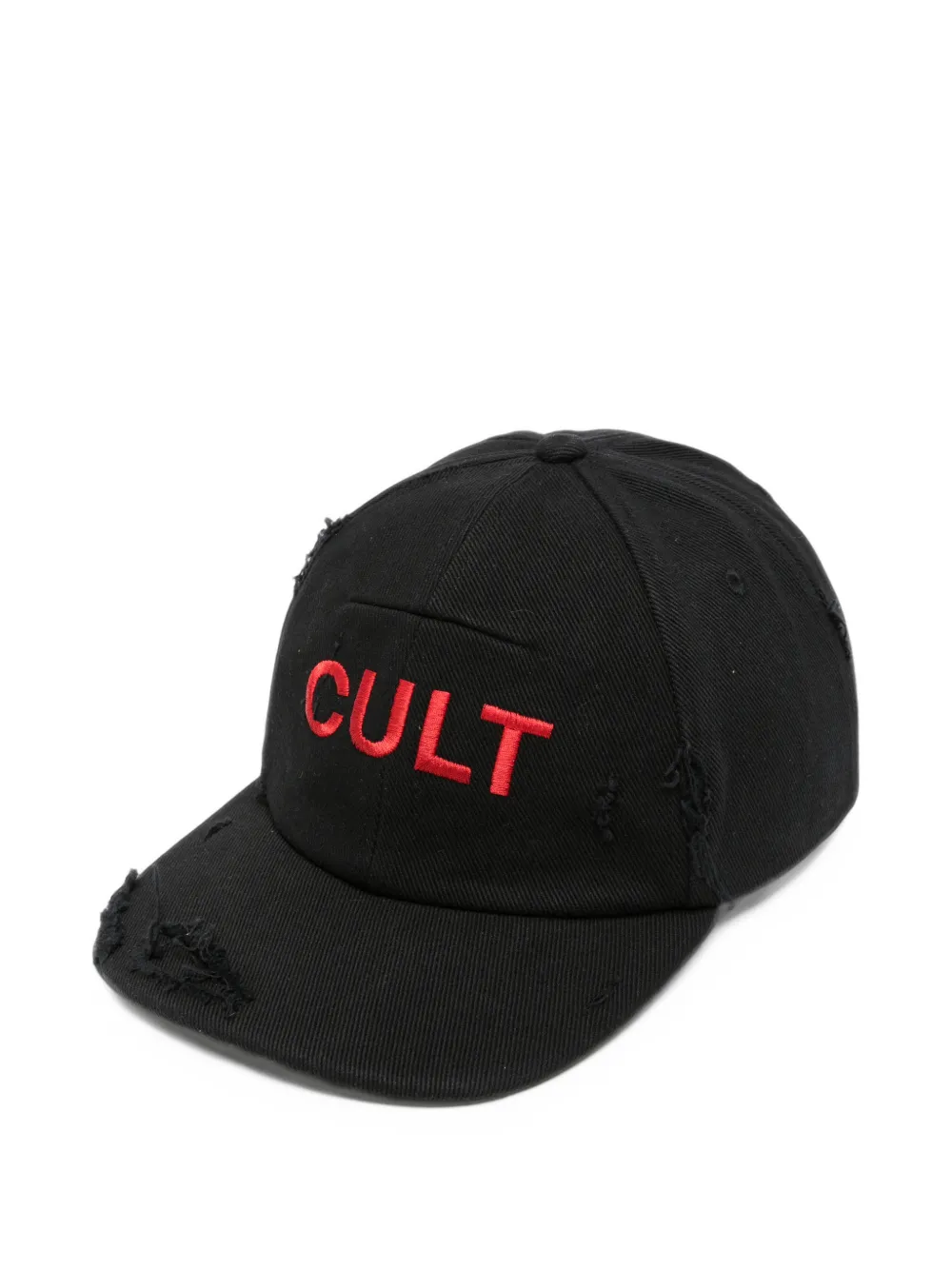 Matières Fécales Cult Baseballkappe im Distressed-Look - Schwarz