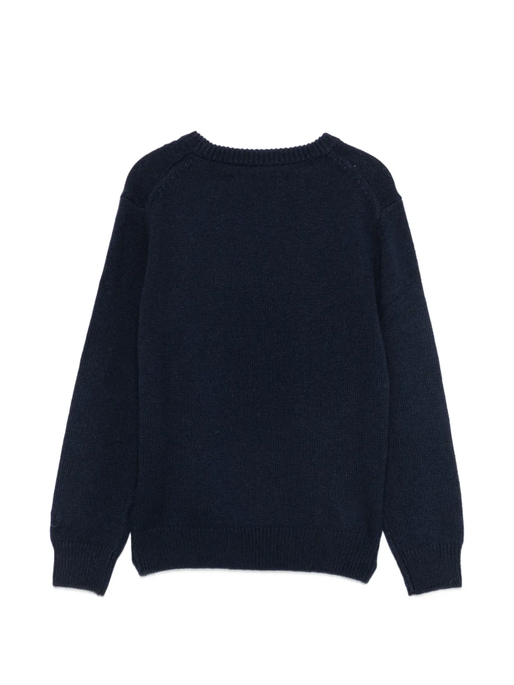 MC2 Saint Barth Kids Douglas intarsia gebreide trui met ronde hals Blauw