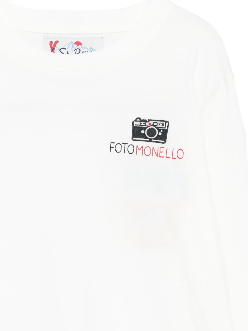 MC2 Saint Barth Kids T-shirt met lange mouwen en geborduurde camera Wit