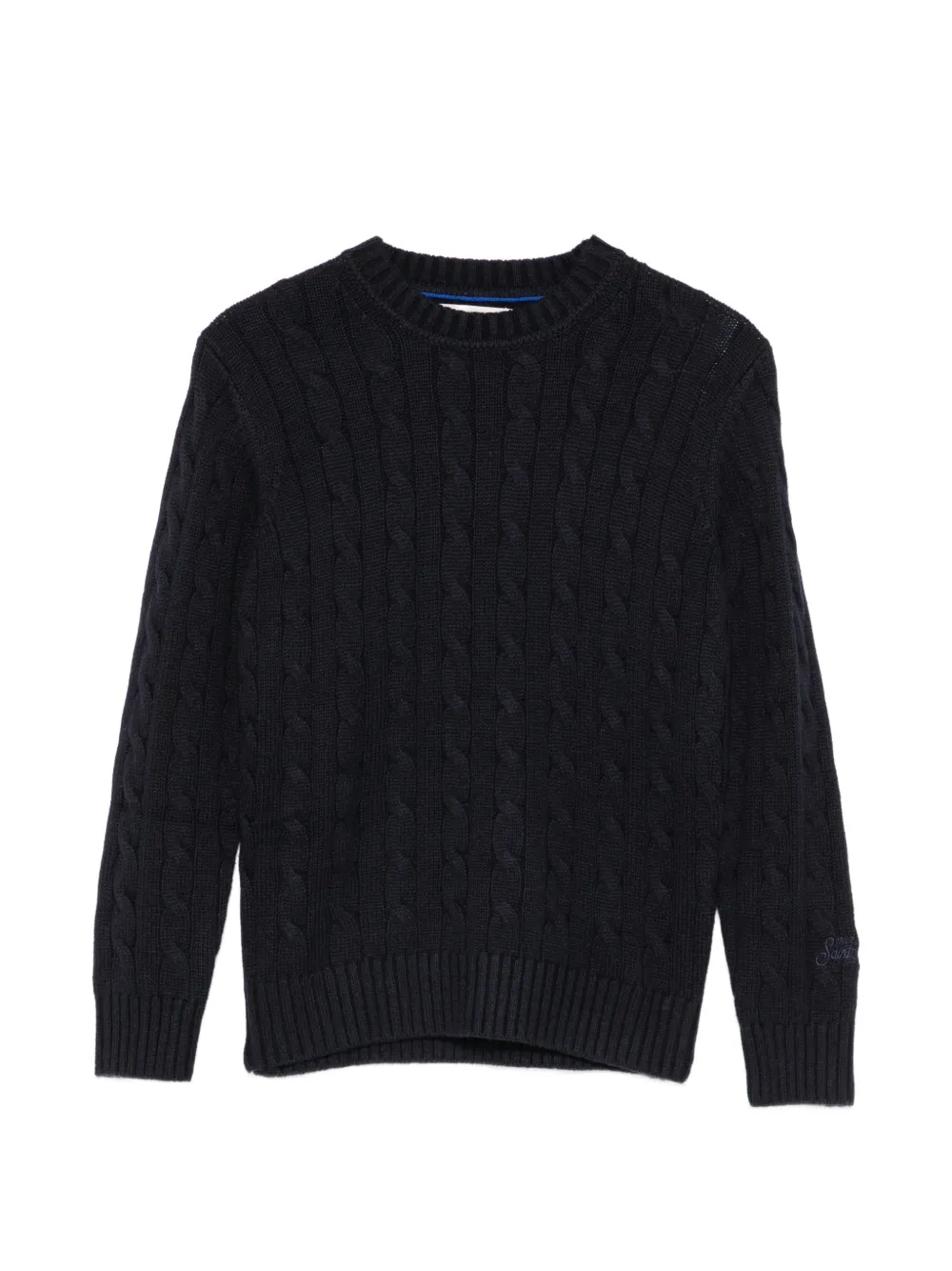 MC2 Saint Barth Kids Kabelgebreide trui Blauw