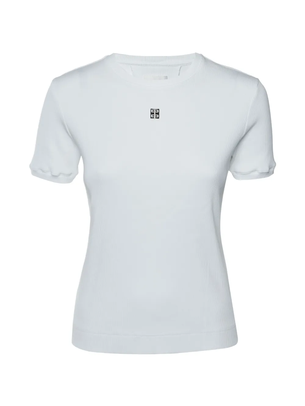 Givenchy Pre-Owned t-shirt côtelé à plaque logo 4G - Blanc Givenchy Pre-Owned t-shirt côtelé à plaque logo 4G - Blanc