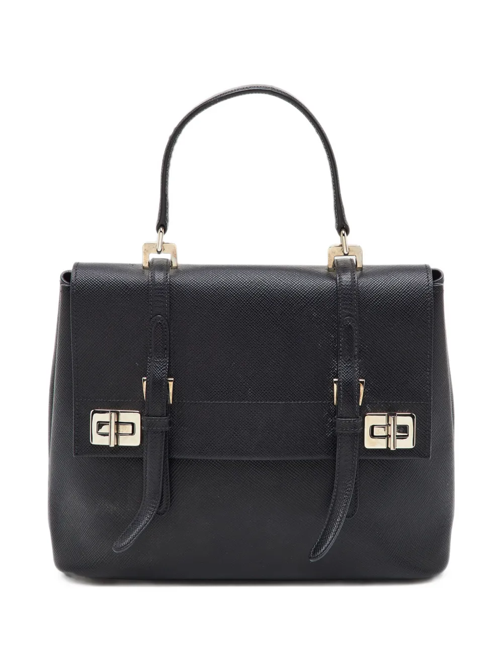 Prada Pre-Owned Saffiano turn-lock tote bag - Nero