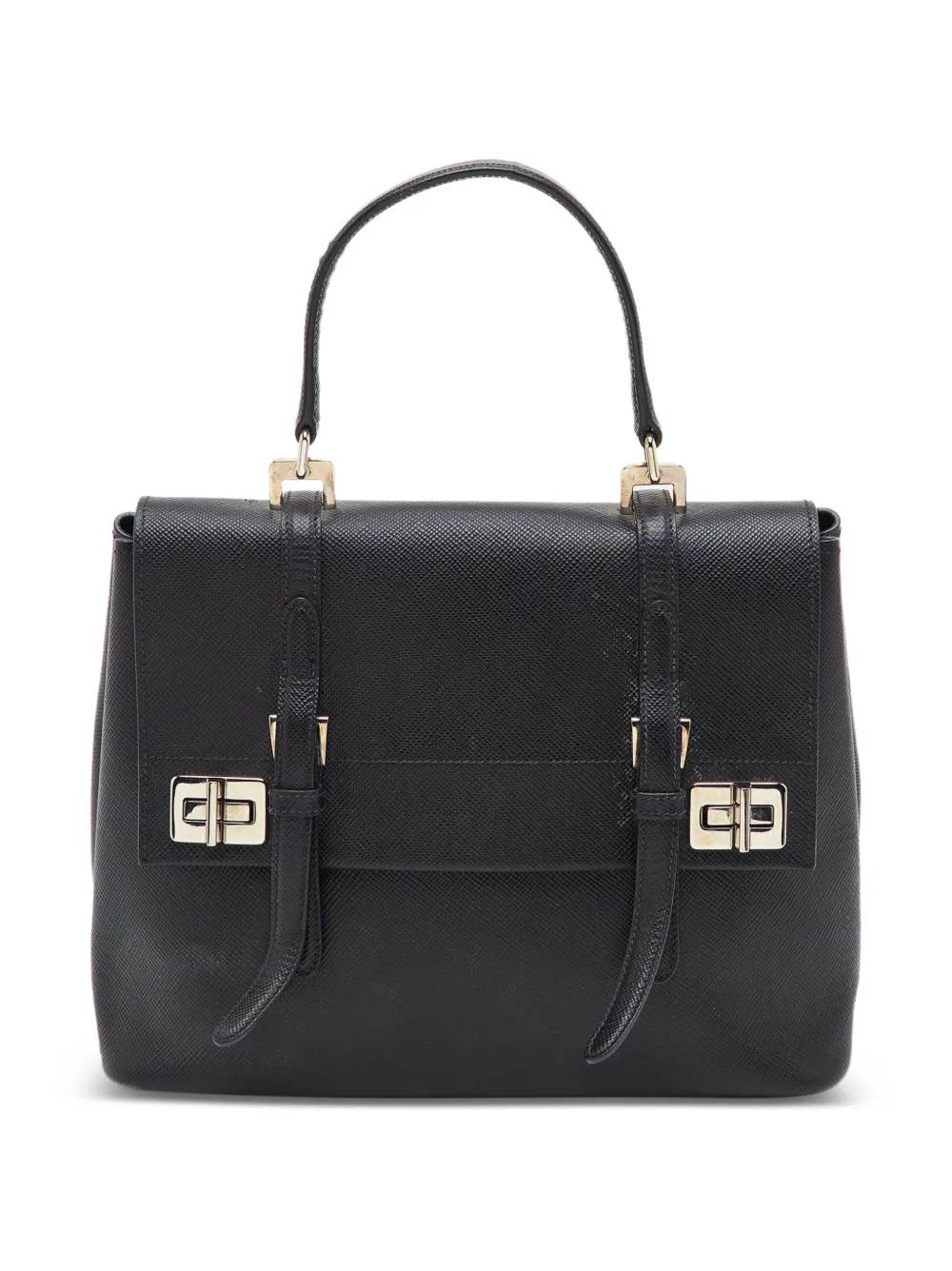 Prada Pre-Owned Saffiano turn-lock tote bag - Nero