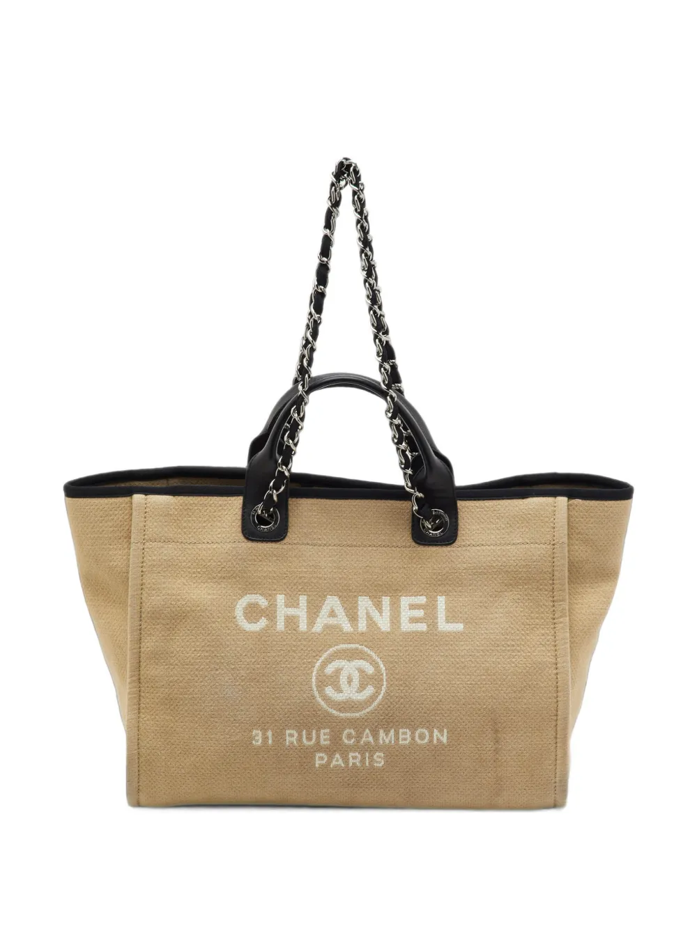 CHANEL Pre-Owned 2012 large Deauville tote bag - Toni neutri