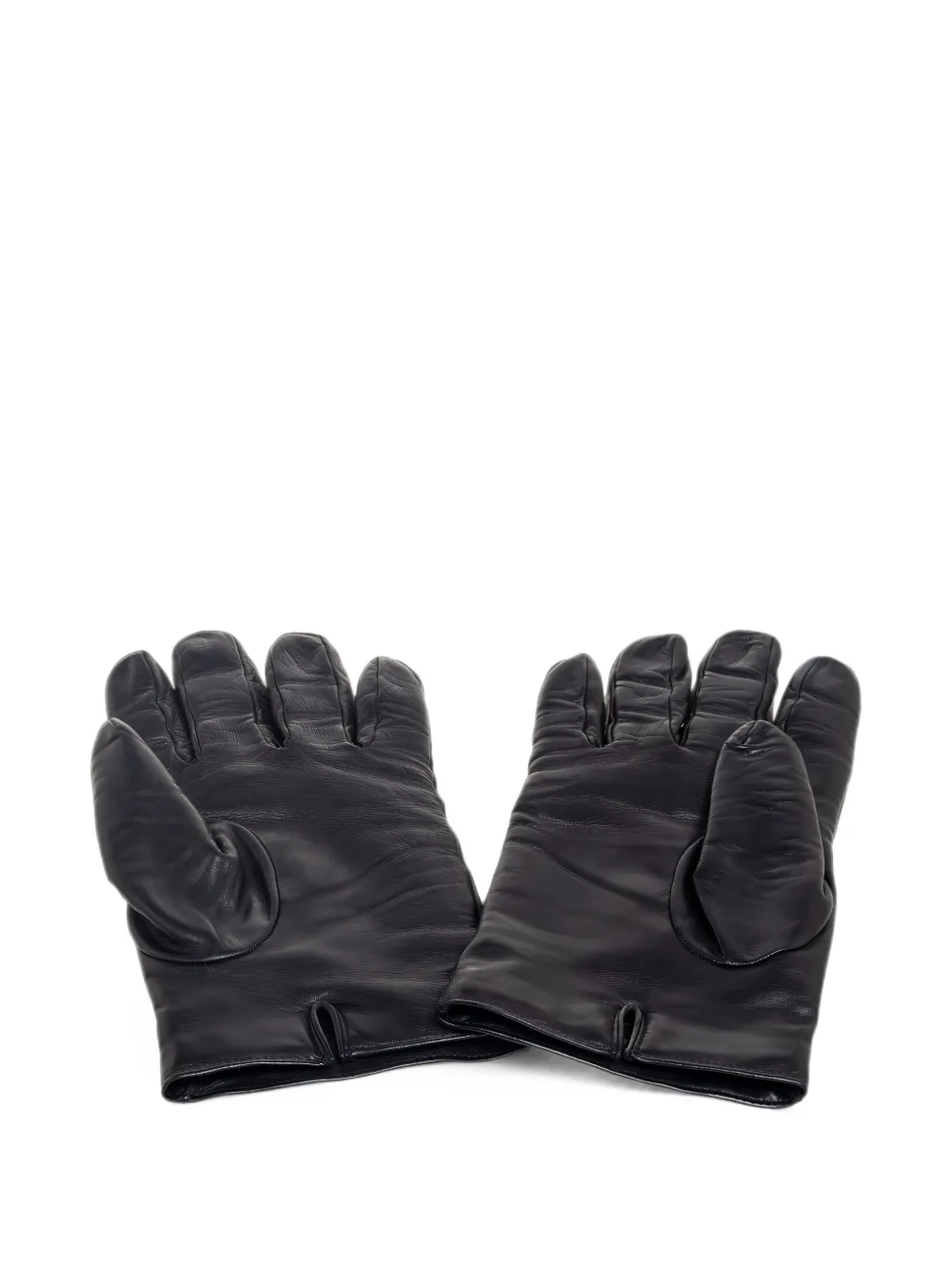 Pre-owned Gucci Snake-embossed Gloves In Black