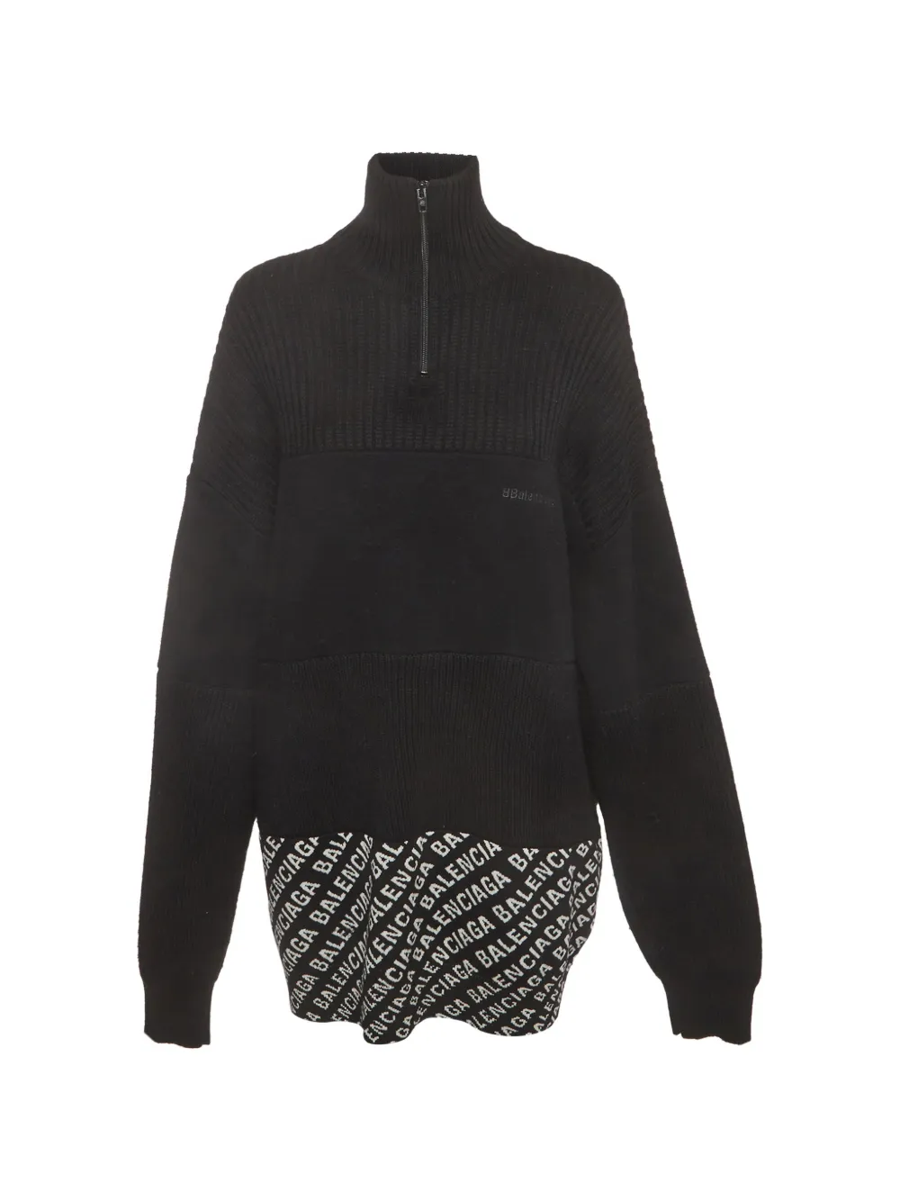 Balenciaga Pre-Owned logo-print panelled sweater - Nero