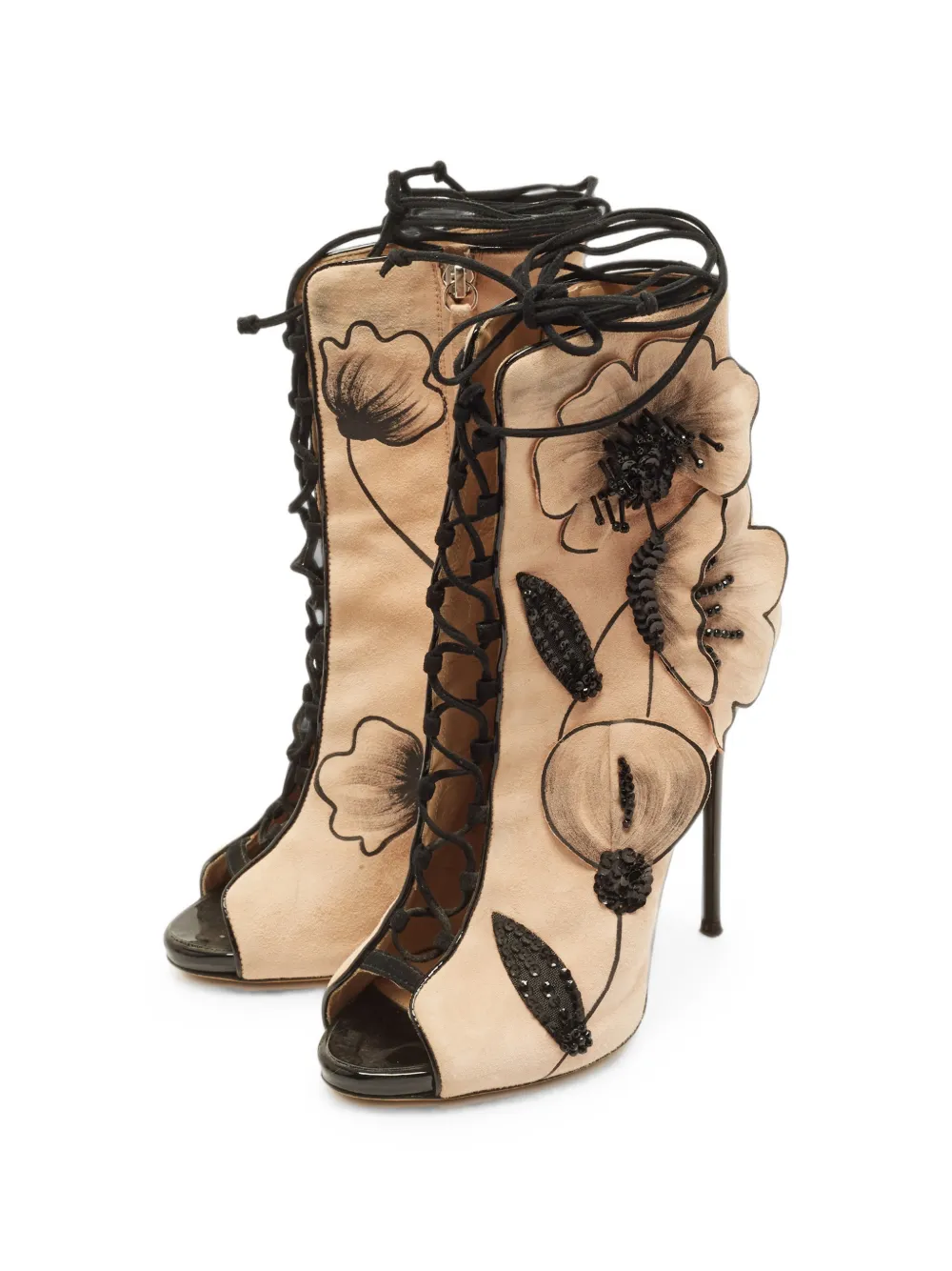 Giuseppe Zanotti Vintage Pumps mit Blumenapplikation - Nude