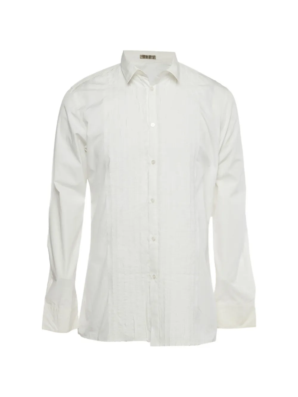 Pre-owned Bottega Veneta Pintuck Long-sleeve Shirt In White