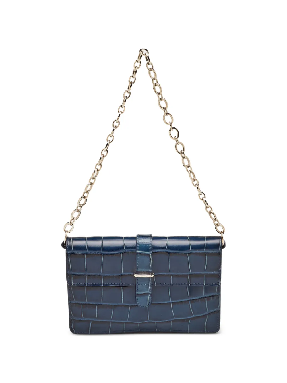 Furla Greta croc-embossed chain clutch bag - Blu
