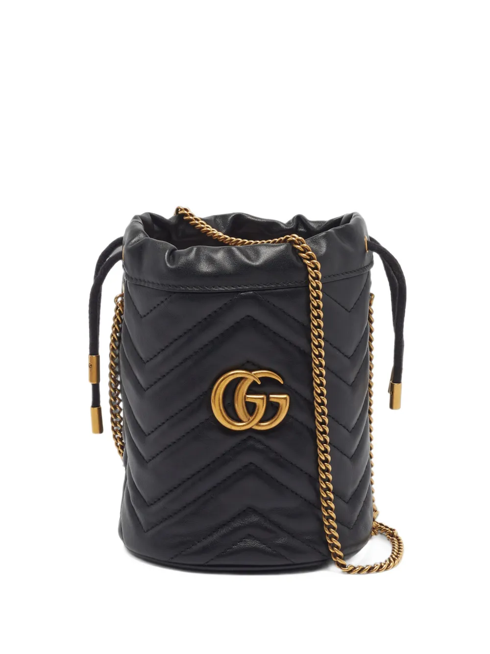 Gucci Pre-Owned small GG Marmont matelassé bucket bag - Nero