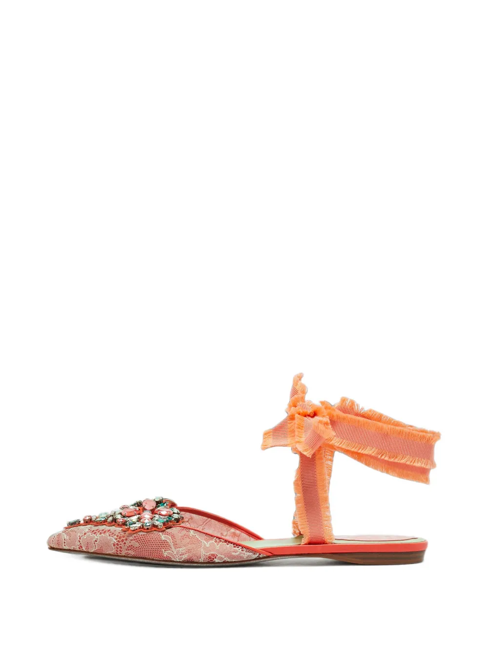 René Caovilla Sandalen mit Kristallen - Orange