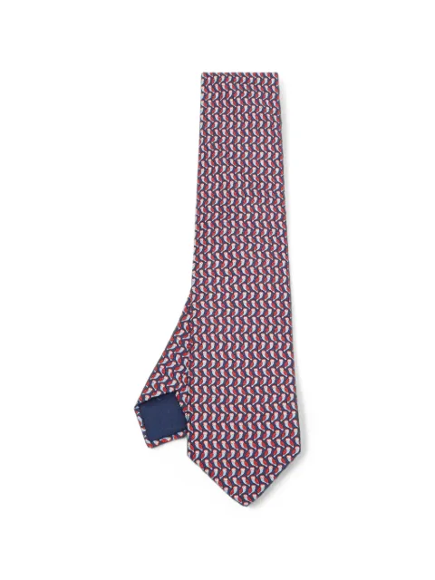 Hermès Pre-Owned Chouette pattern silk tie