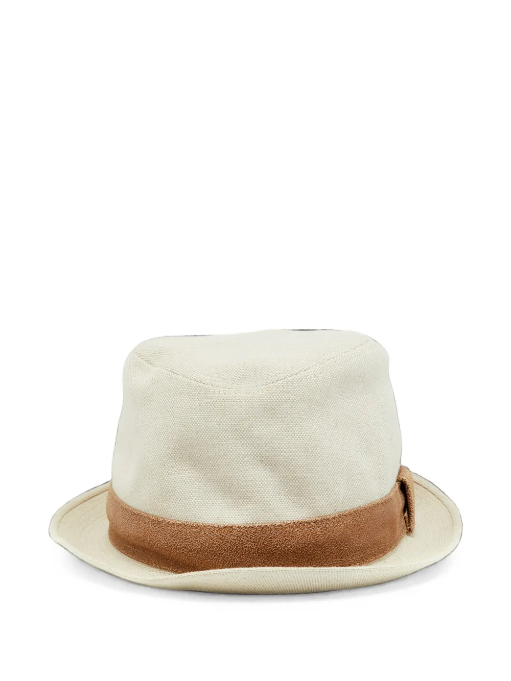 Hermès Pre-Owned leather-trim fedora hat - Toni neutri